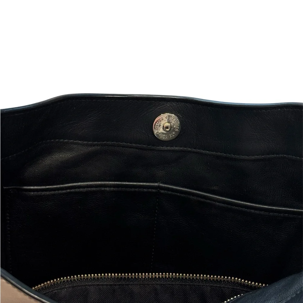 Coach Nomad Taupe Leather Hobo Bag with Snake Skin Strap